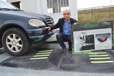 Badén que genera energía cuando pasan coches