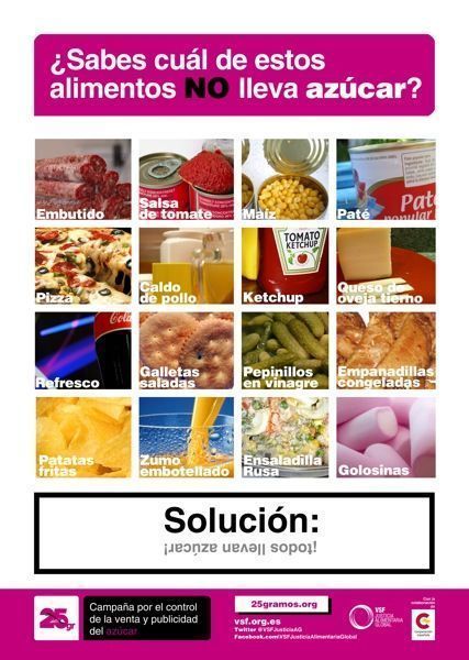 Campaña publicitaria sobre el consumo de azucar